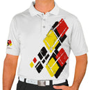 Golf Knickers: Mens Argyle Utopia Golf Shirt - 6R: Black/Yellow/Red Clothing