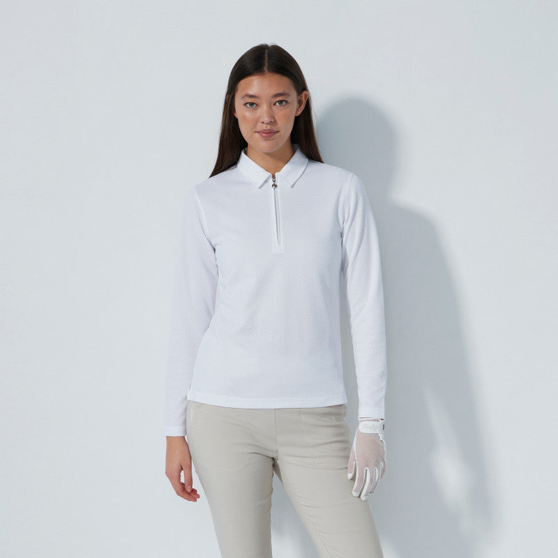 Daily Sports: Women's Peoria Long Sleeve Polo Shirt - White