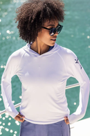 Golftini: Women's Martini Hoodie - White/Navy