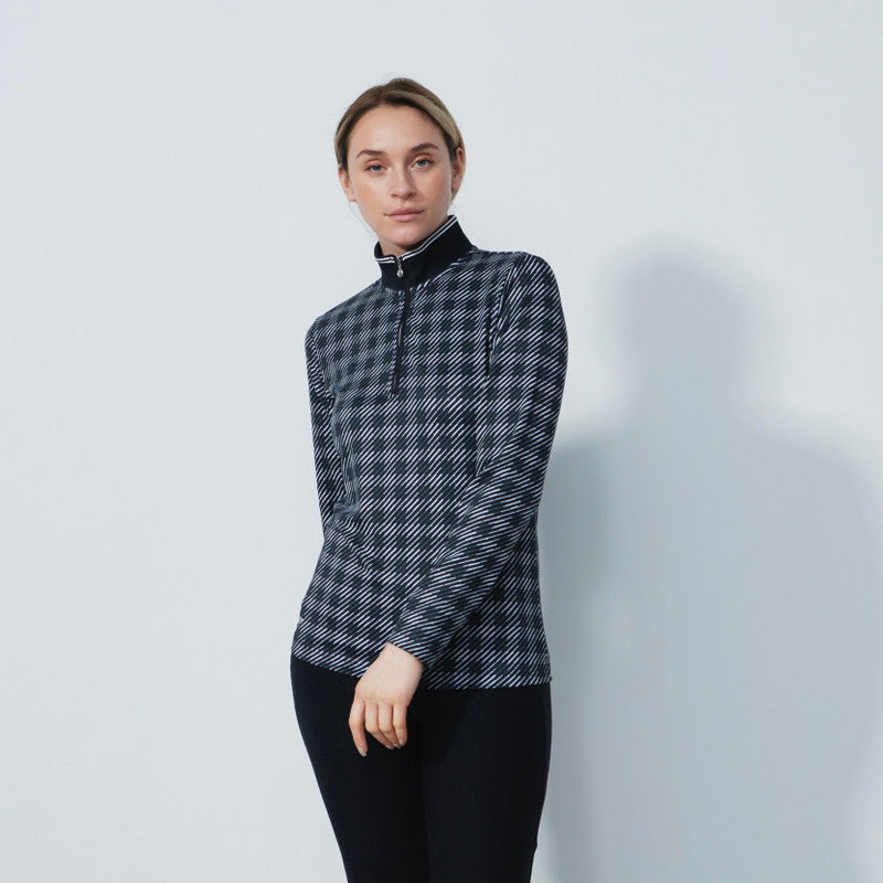 Daily Sports: Women's Barrie Printed Check Long Sleeve Polo Shirt