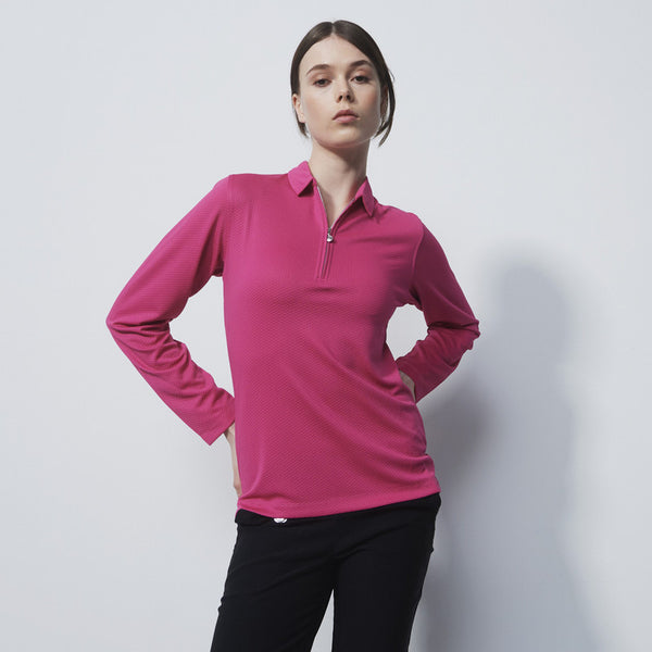 Daily Sports: Women's Peoria Long Sleeve Polo Shirt - Tulip Pink