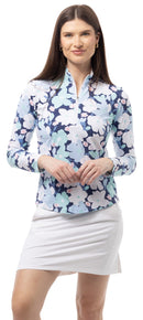 SanSoleil: Ladies Solair Cool Ultra-Mesh Long Sleeve Zip Mock - 900653