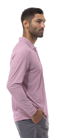 SanSoleil: Men's Soltek Ice Long Sleeve Heather Polo - 900837M Clothing