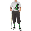 Golf Knickers: Mens Argyle Utopia Golf Shirt - 6L: Charcoal/Black/Lime Clothing