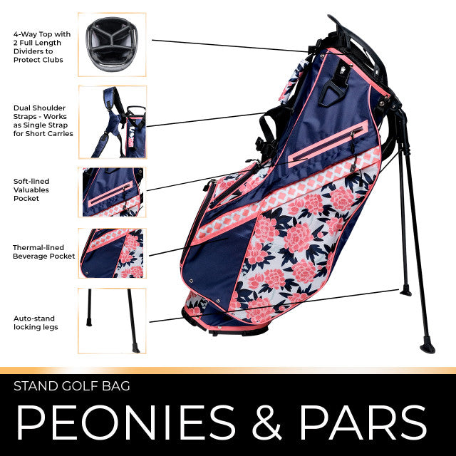 Glove It: Stand Golf Bag - Peonies & Pars