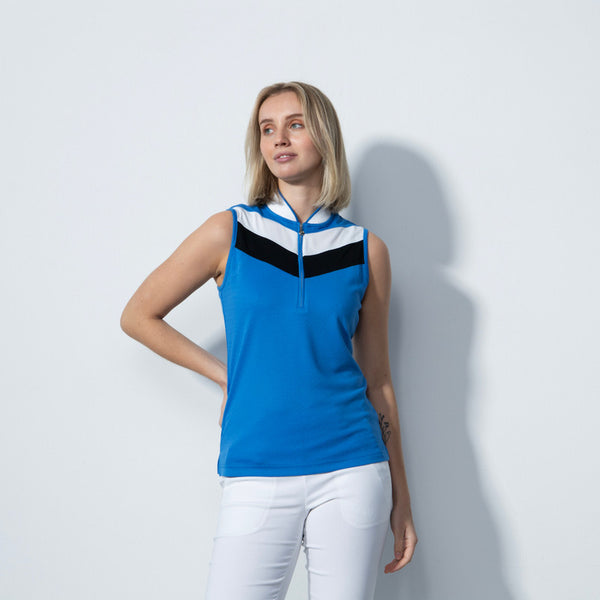 Daily Sports: Women's Menton Sleeveless Polo - Cosmic Blue Black