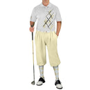 Golf Knickers: Mens Argyle Utopia Golf Shirt - T: Natural/White Clothing