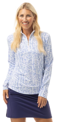 SanSoleil: Ladies Soltek Lux Long Sleeve Mock - 900621