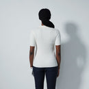 Daily Sports: Women's Madelene Cable Knit Short Sleeve Polo Shirt - White