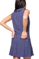 Golftini: Women's Timeless Pleated Dress - Navy Plaid