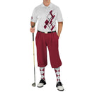 Golf Knickers: Mens Argyle Utopia Golf Shirt - P: Maroon/White Clothing