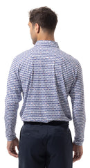 SanSoleil: Men's UPF 50 Soltek Ice Long Sleeve Print Polo - 900841