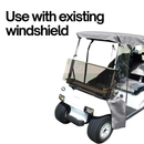 2+2 Passenger 3 Sided Driveable Golf Cart Enclosure for Short Roof 58"L Open Front - Grey
