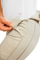 Golftini: Women's Pull-On Stretch Ankle Pant - Khaki Houndstooth