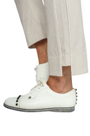 Golftini: Women's Pull-On Stretch Ankle Pant - Khaki Houndstooth