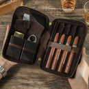 Leather Travel Cigar Humidor Box – Portable Cigar Case