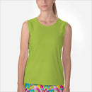 LIME SLEEVELESS CREW NECK TOP