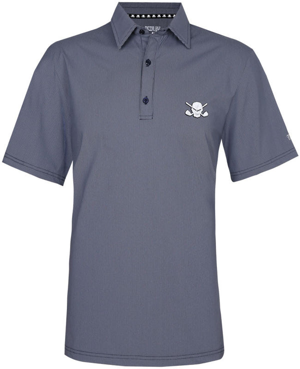 Tattoo Golf: Men's Luxe Cool-Stretch Performance Golf Shirt - Blue Steel Clothing