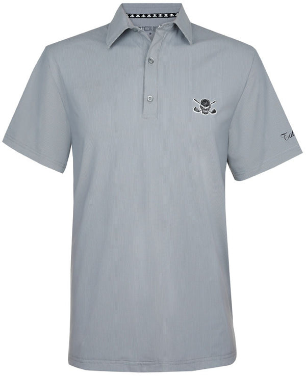 Tattoo Golf: Men's Luxe Cool-Stretch Performance Golf Shirt - Grey Steel Clothing