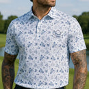 Tattoo Golf: Men's Tattoo Flash Cool-Stretch Golf Shirt - White