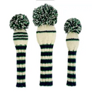 Sunfish: Knit Wool Headcover -White, Navy and Green (Driver, Fairway, Hybrid, or Set)