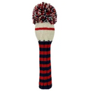 Sunfish: Knit Wool Headcover (Driver, Fairway, Hybrid, or Set) - Navy Red and White Multi Stripe