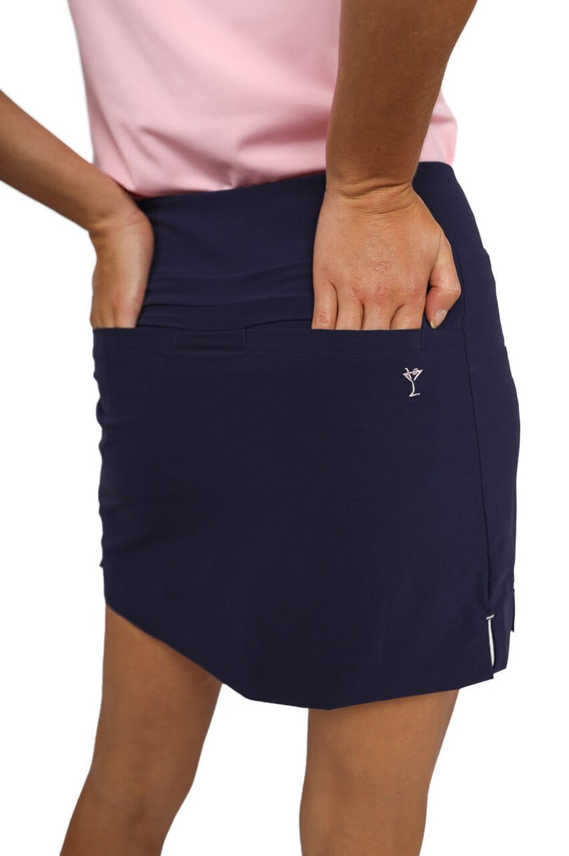 Golftini: Women's Be An Athlete Side Pleat Performance Skort - Navy