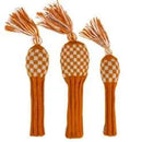 Sunfish: Knit Wool Headcover -Orange and White Checkered (Driver, Fairway, Hybrid, or Set)