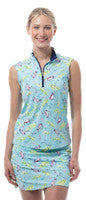 SanSoleil: Ladies Solair Cool Ultra-Mesh Sleeveless Zip Mock - 900654