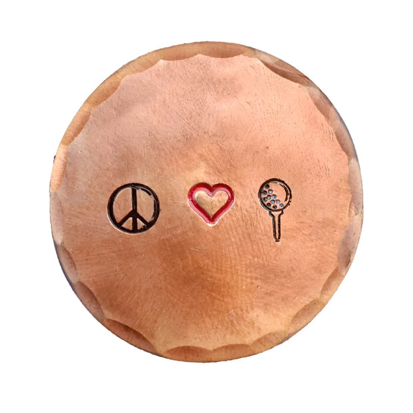 Sunfish: Copper Ball Marker - Peace Love Golf