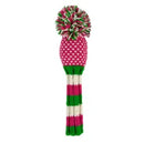 Sunfish: Knit Wool Headcover -Pink, Lime White Chevron (Driver, Fairway, Hybrid, or Set)
