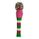 Sunfish: Knit Wool Headcover -Pink, Lime White Chevron (Driver, Fairway, Hybrid, or Set)