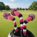 Sunfish: Knit Wool Headcover -Pink, Navy, White Chevron (Driver, Fairway, Hybrid, or Set)