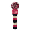 Sunfish: Knit Wool Headcover -Pink, Navy, White Chevron (Driver, Fairway, Hybrid, or Set)