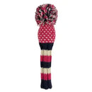 Sunfish: Knit Wool Headcover -Pink, Navy, White Chevron (Driver, Fairway, Hybrid, or Set)