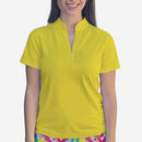 YELLOW POLO QUARTER ZIP TOP