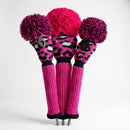 Just 4 Golf: Leopard Headcover Set - Hot Pink and Black