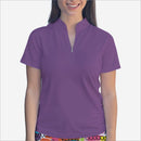 PURPLE POLO QUARTER ZIP TOP
