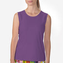 PURPLE SLEEVELESS CREW NECK TOP