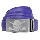 Tattoo Golf: Leather Ratchet Golf Belt - Skull Buckle No-Hole Click