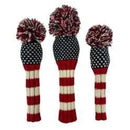 Sunfish: Knit Wool Headcover - Red, White, Blue Chevron (Driver, Fairway, Hybrid, or Set)