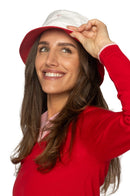 Golftini: Women's Reversible Bucket Hat - Red/White