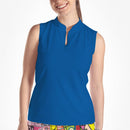 ROYAL BLUE SLEEVELESS QUARTER ZIP TOP