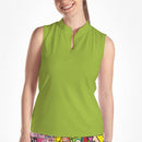 LIME SLEEVELESS QUARTER ZIP TOP
