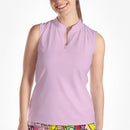 LIGHT PINK SLEEVELESS QUARTER ZIP TOP