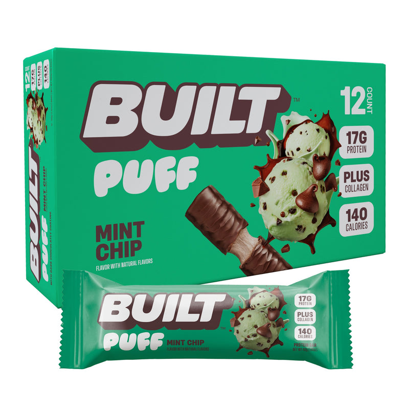Mint Chip Puff Protein Bars (Box of 12) by Built