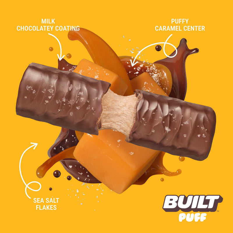 Salted Caramel Puff Protein Bars (Box of 12) by Built