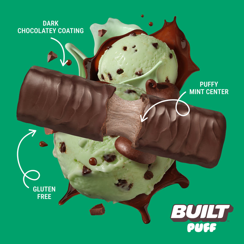 Mint Chip Puff Protein Bars (Box of 12) by Built