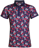 Tattoo Golf: Women's Sugar Skull Cool-Stretch Golf Shirt - Dark Blue Clothing