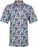 Tattoo Golf: Men's Summertime Cool-Stretch Golf Shirt - Sea Blue Clothing